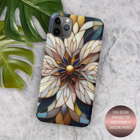 Chique Classic Glas in lood Bloemenkunstpatroon Case-Mate iPhone Case