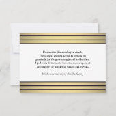 Chique Classic Zwart & Gouden Strepen Elegant Scri Bedankkaart (Achterkant)