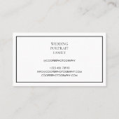 Chique Classic Zwart Wit Fotografie Visitekaartje (Achterkant)