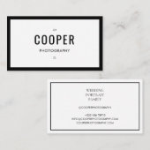 Chique Classic Zwart Wit Fotografie Visitekaartje (Voorkant / Achterkant)