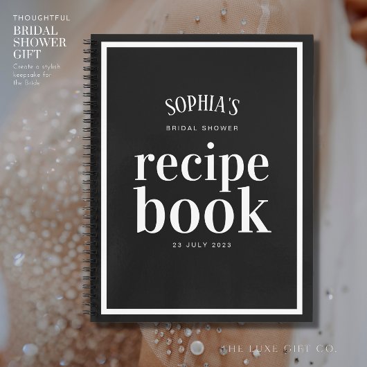 Chique Classic Zwart-wit Vrijgezellenfeest Recept Notitieboek