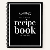 Chique Classic Zwart-wit Vrijgezellenfeest Recept Notitieboek (Voorkant)