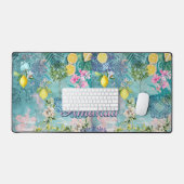 Chique Collage Blauwe Turquoise Siciliaanse Citrus Bureaumat (Keyboard & Muis)
