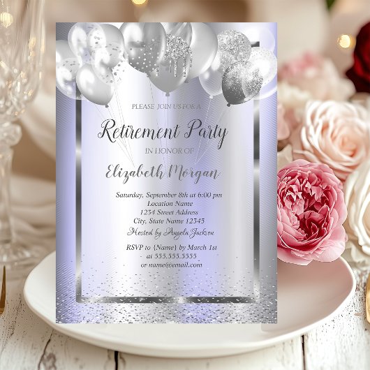 Chique Confetti ballonnen Violet Metallic Pensioen Kaart