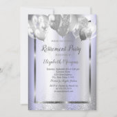 Chique Confetti ballonnen Violet Metallic Pensioen Kaart (Voorkant)