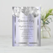 Chique Confetti ballonnen Violet Metallic Pensioen Kaart (Staand voorkant)