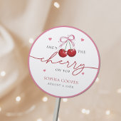 Chique Coquette Kers op de Bruidsmeisjes Bruiloft Ronde Sticker