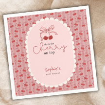 Chique Coquette Kers Op Top Roze Rood Baby Shower 