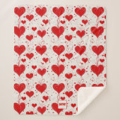Chique coquette rode harten en wervelingen monogra sherpa deken (Voorkant)