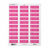 Chique Coquette Roze Kwast & Strik Afstuderen Etiket (Full Sheet)