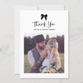 Chique Coquette Strik met Foto | Trouwen Bedankkaart (Voorkant)
