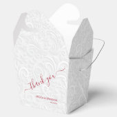 Chique Cranberry dank u witte filigraan bruiloft Bedankdoosjes (Geopend)