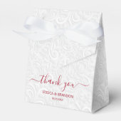 Chique Cranberry Rode Kalligrafie Dank u Bedankdoosjes (Voorkant Zijde)