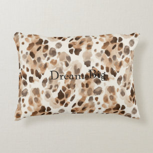 Chique Cream Bruin Leopard Dierenprint Accent Kussen