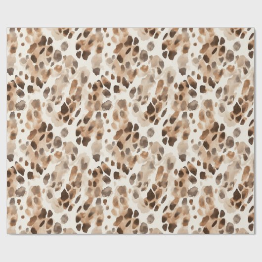 Chique Cream Bruin Leopard Dierenprint Cadeaupapier (Vlak)