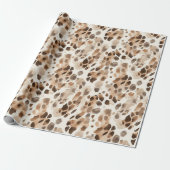Chique Cream Bruin Leopard Dierenprint Cadeaupapier (Uitgerold)