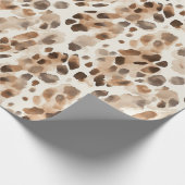 Chique Cream Bruin Leopard Dierenprint Cadeaupapier (Hoek)