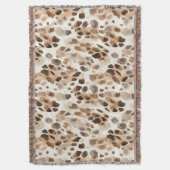 Chique Cream Bruin Leopard Dierenprint Deken (Voorkant Verticaal)