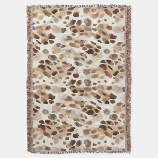 Chique Cream Bruin Leopard Dierenprint Deken (Voorkant Verticaal)