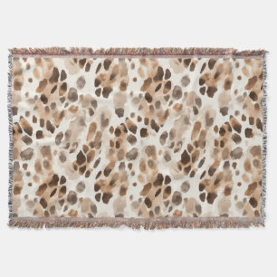 Chique Cream Bruin Leopard Dierenprint Deken