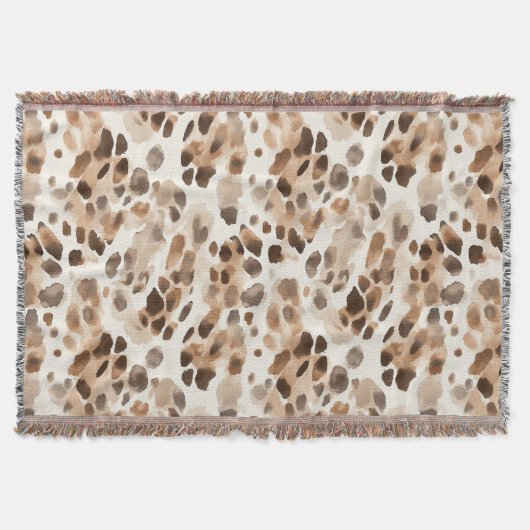 Chique Cream Bruin Leopard Dierenprint Deken (Voorkant)