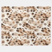 Chique Cream Bruin Leopard Dierenprint Fleece Deken (Voorkant (Horizontaal))