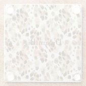 Chique Cream Bruin Leopard Dierenprint Glazen Onderzetter (Achterkant)