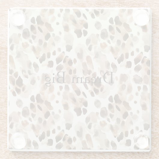Chique Cream Bruin Leopard Dierenprint Glazen Onderzetter (Achterkant)