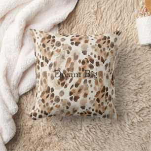 Chique Cream Bruin Leopard Dierenprint Kussen