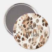 Chique Cream Bruin Leopard Dierenprint Magneet (Voorkant / Achterkant)