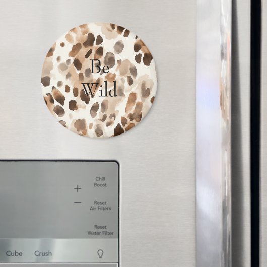 Chique Cream Bruin Leopard Dierenprint Magneet (Insitu (Koelkast))