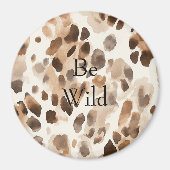 Chique Cream Bruin Leopard Dierenprint Magneet (Voorkant)