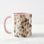 Chique Cream Bruin Leopard Dierenprint Mok (Links)
