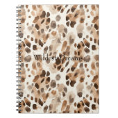 Chique Cream Bruin Leopard Dierenprint Notitieboek (Voorkant)