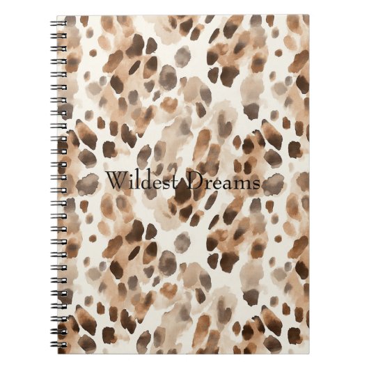 Chique Cream Bruin Leopard Dierenprint Notitieboek (Voorkant)