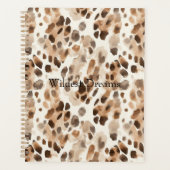 Chique Cream Bruin Leopard Dierenprint Planner (Voorkant)