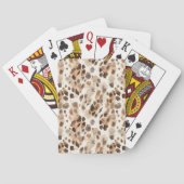 Chique Cream Bruin Leopard Dierenprint Pokerkaarten (Achterkant)