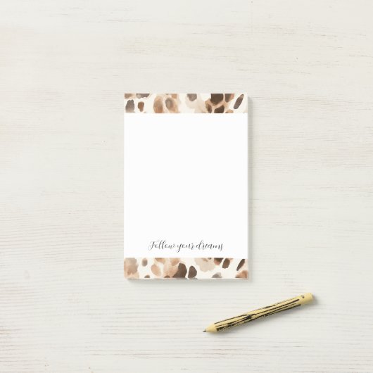 Chique Cream Bruin Leopard Dierenprint Post-it® Notes (Op bureau)