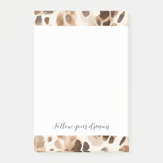 Chique Cream Bruin Leopard Dierenprint Post-it® Notes (Voorkant)