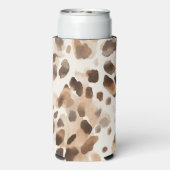 Chique Cream Bruin Leopard Dierenprint Seltzer Blikjeskoeler (Seltzer Achterkant)