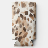 Chique Cream Bruin Leopard Dierenprint Seltzer Blikjeskoeler (Achterkant)