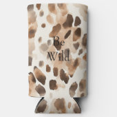 Chique Cream Bruin Leopard Dierenprint Seltzer Blikjeskoeler (Voorkant)