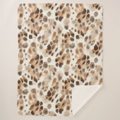 Chique Cream Bruin Leopard Dierenprint Sherpa Deken (Voorkant)