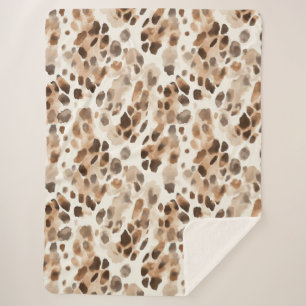 Chique Cream Bruin Leopard Dierenprint Sherpa Deken