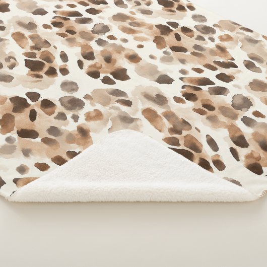 Chique Cream Bruin Leopard Dierenprint Sherpa Deken (3/4)