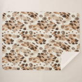 Chique Cream Bruin Leopard Dierenprint Sherpa Deken (Voorkant (horizontaal))