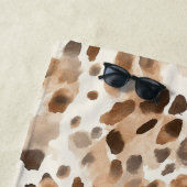 Chique Cream Bruin Leopard Dierenprint Strandlaken (In situ)