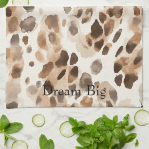 Chique Cream Bruin Leopard Dierenprint Theedoek
