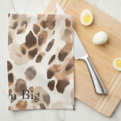 Chique Cream Bruin Leopard Dierenprint Theedoek (Quarter Fold)