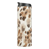 Chique Cream Bruin Leopard Dierenprint Thermosbeker (Geroteerd rechts)